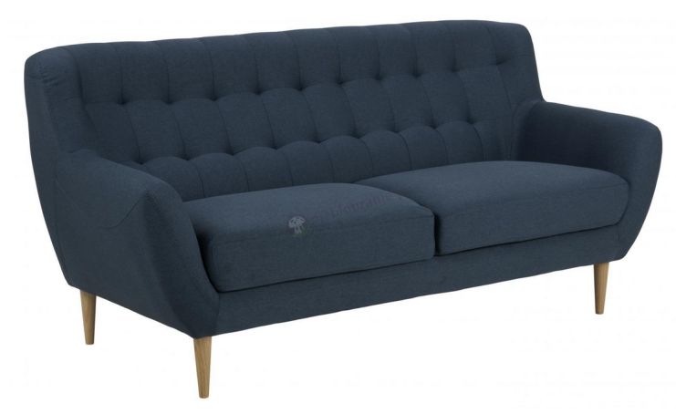 Actona Oswald ciemnoniebieska sofa trzyosobowa do salonu