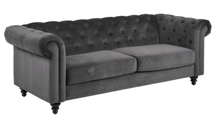 Sofa Charlietown stylizowana welurowa z pikowaniem